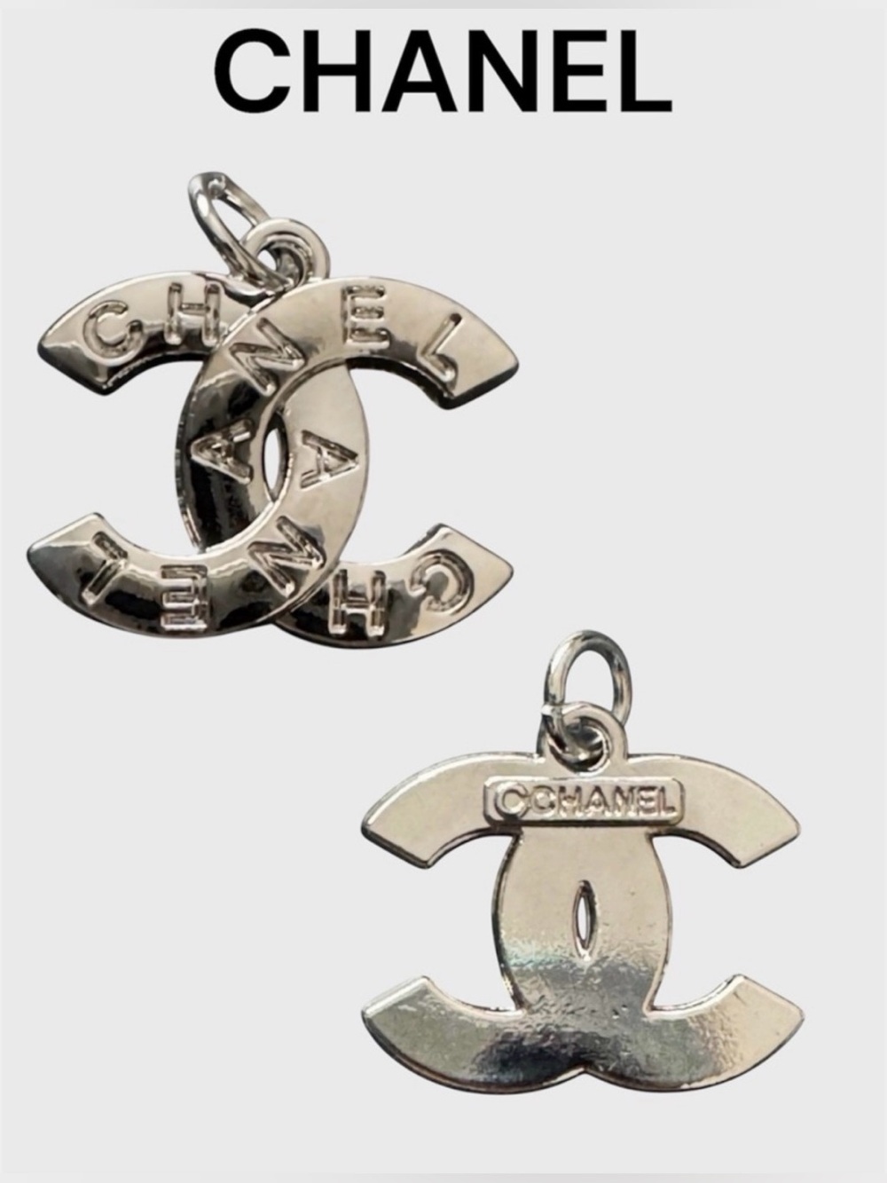 Chanel Zipper Pull/Charm All Silver 19mm
